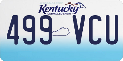 KY license plate 499VCU