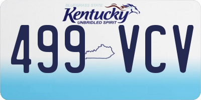 KY license plate 499VCV