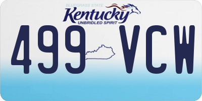KY license plate 499VCW