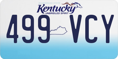 KY license plate 499VCY