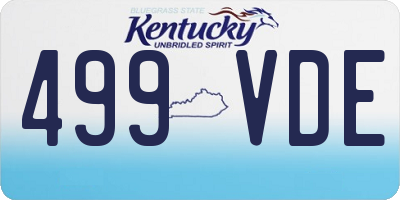 KY license plate 499VDE