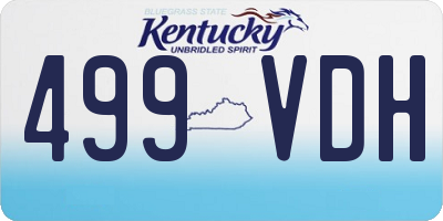 KY license plate 499VDH