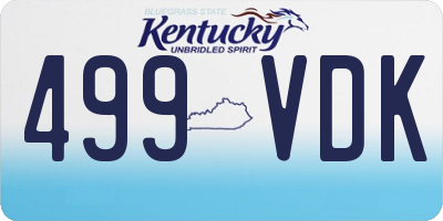 KY license plate 499VDK