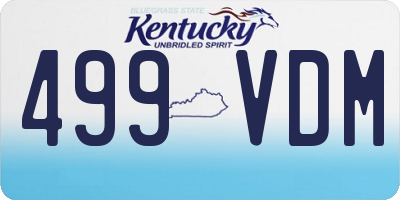 KY license plate 499VDM