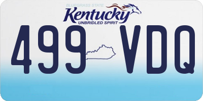 KY license plate 499VDQ