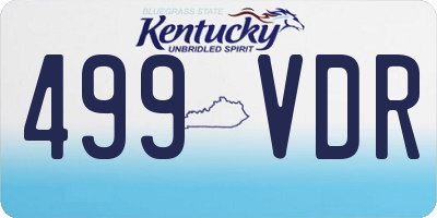 KY license plate 499VDR