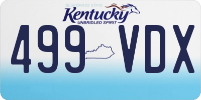 KY license plate 499VDX