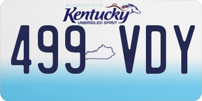 KY license plate 499VDY