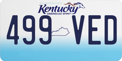 KY license plate 499VED