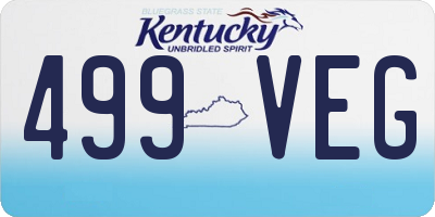 KY license plate 499VEG