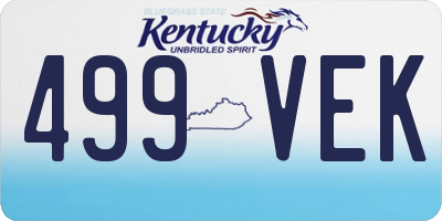 KY license plate 499VEK