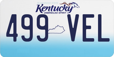 KY license plate 499VEL