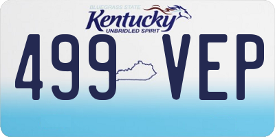 KY license plate 499VEP
