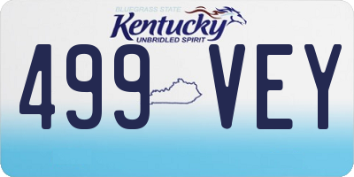 KY license plate 499VEY