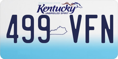 KY license plate 499VFN