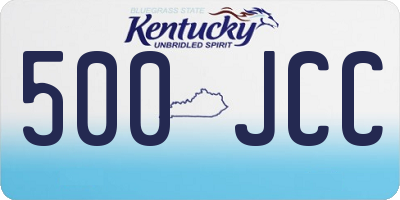 KY license plate 500JCC