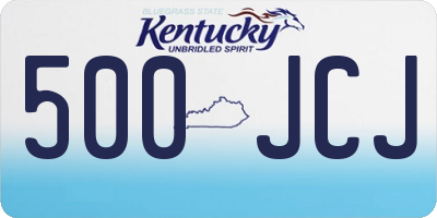 KY license plate 500JCJ