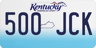 KY license plate 500JCK