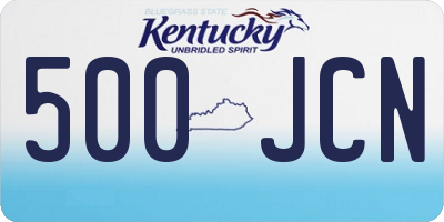 KY license plate 500JCN