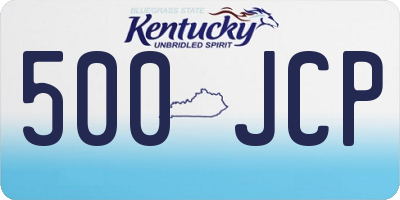 KY license plate 500JCP