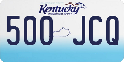 KY license plate 500JCQ