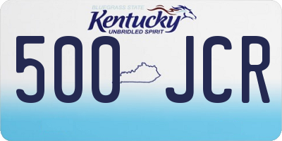 KY license plate 500JCR