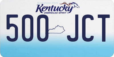 KY license plate 500JCT