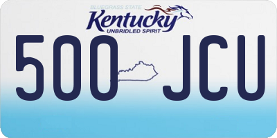 KY license plate 500JCU