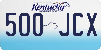 KY license plate 500JCX