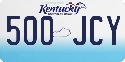 KY license plate 500JCY