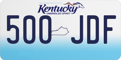 KY license plate 500JDF