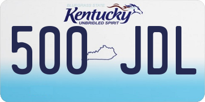 KY license plate 500JDL
