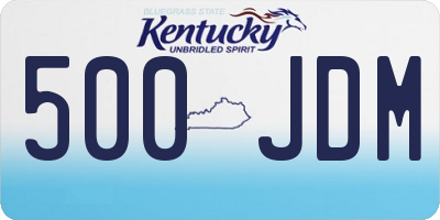 KY license plate 500JDM