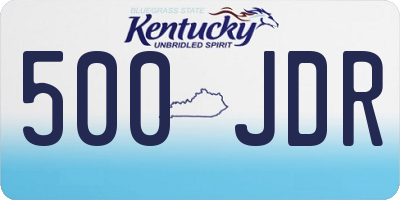 KY license plate 500JDR