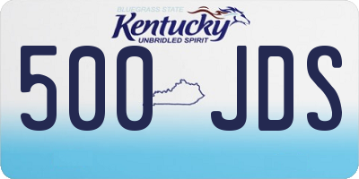 KY license plate 500JDS