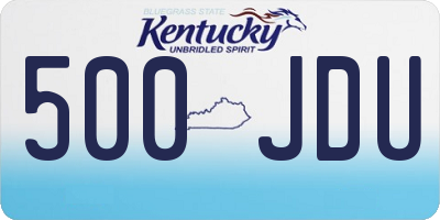 KY license plate 500JDU