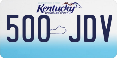 KY license plate 500JDV