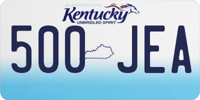 KY license plate 500JEA
