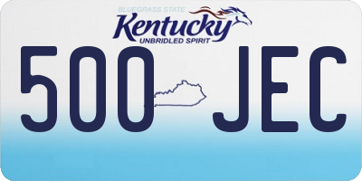 KY license plate 500JEC