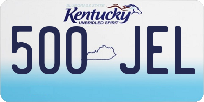 KY license plate 500JEL