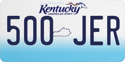 KY license plate 500JER
