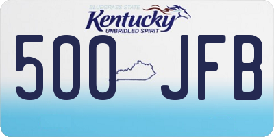 KY license plate 500JFB