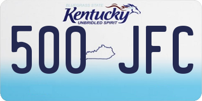 KY license plate 500JFC