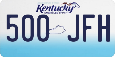 KY license plate 500JFH