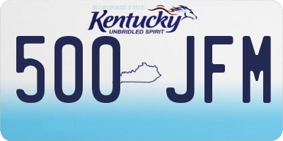 KY license plate 500JFM