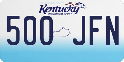 KY license plate 500JFN