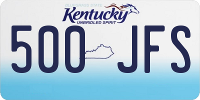 KY license plate 500JFS