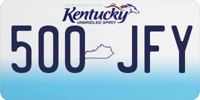 KY license plate 500JFY