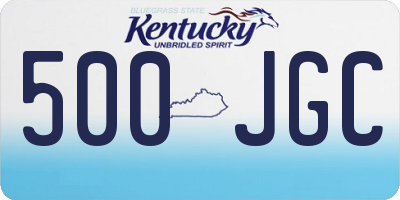KY license plate 500JGC