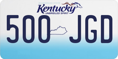 KY license plate 500JGD